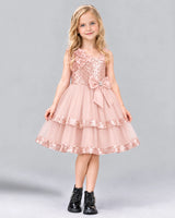 Blush Pink A-line Girls Formal Dress Front