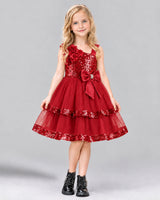 Burgundy A-line Girls Formal Dress Front