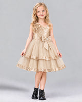 Champagne A-line Girls Formal Dress Front