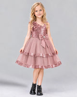 Dusty Rose A-line Girls Formal Dress Front