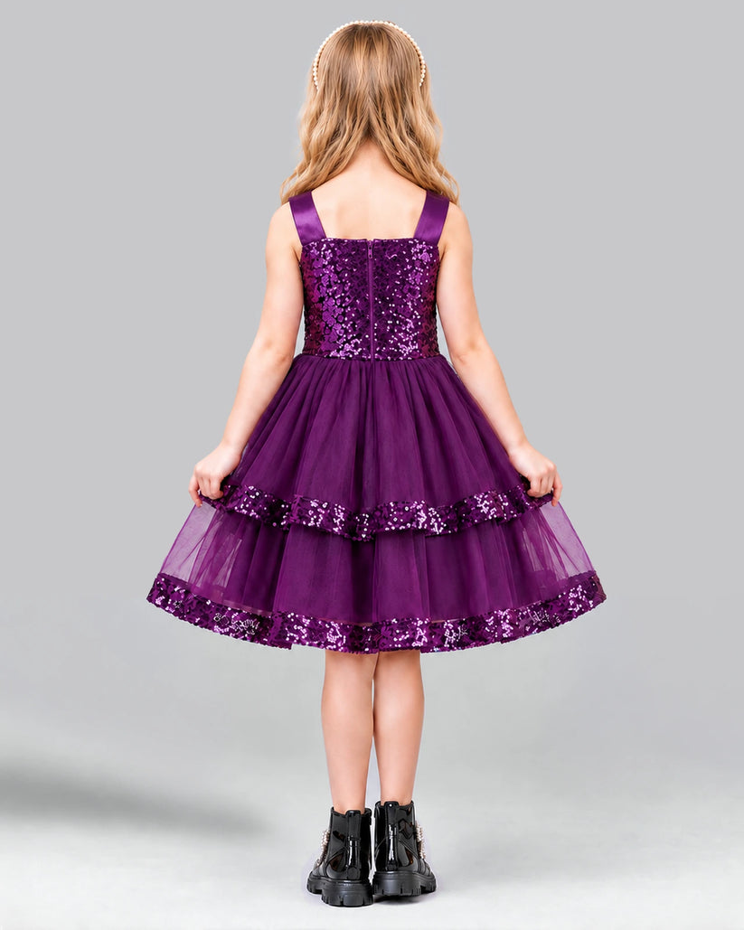 Grape A-line Girls Formal Dress Back [Shared]
