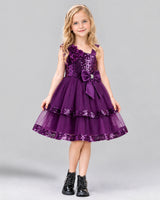 Grape A-line Girls Formal Dress Front