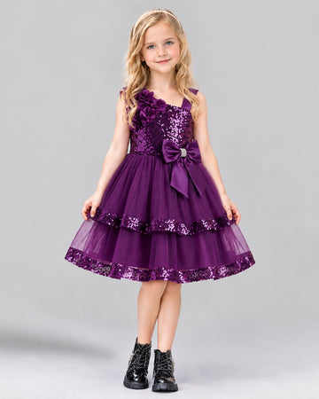 Dideyttawl Sequin Girls Formal Dress for Piano Recitals