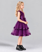 Grape A-line Girls Formal Dress Side [Shared]