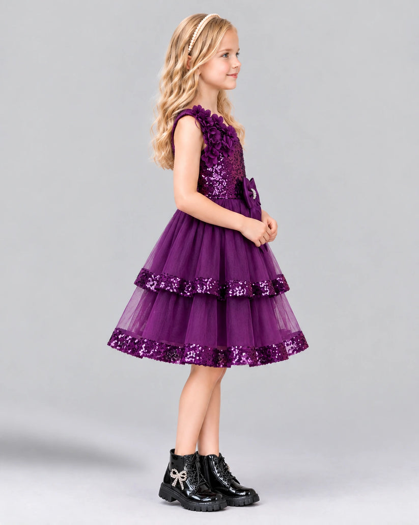 Grape A-line Girls Formal Dress Side [Shared]