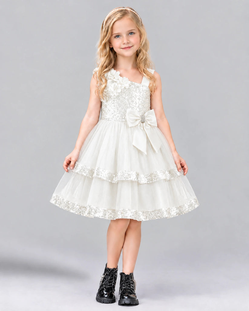 Ivory A-line Girls Formal Dress Front