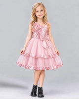 Pink A-line Girls Formal Dress Front
