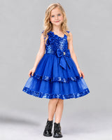 Royal Blue A-line Girls Formal Dress Front