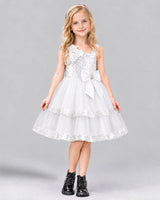 White A-line Girls Formal Dress Front