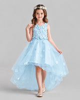 Baby Blue Ball Gown Flower Girl Dresses Front