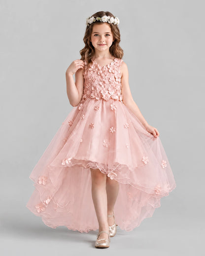 Blush Pink Ball Gown Flower Girl Dresses Front