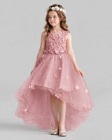 Blush Pink Ball Gown Flower Girl Dresses Pose