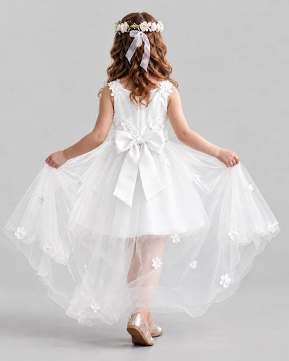 Ivory Ball Gown Flower Girl Dresses Back