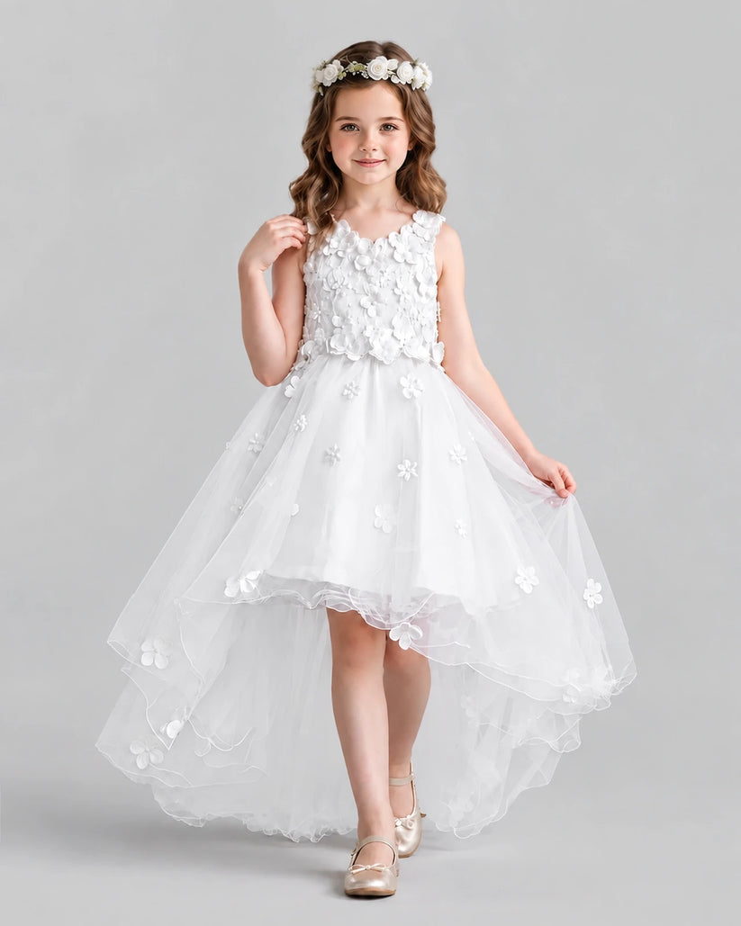 Ivory Ball Gown Flower Girl Dresses Front