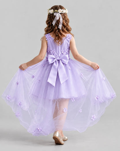 Lavender Ball Gown Flower Girl Dresses Back