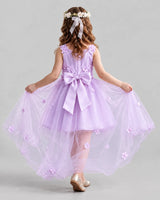 Lilac Ball Gown Flower Girl Dresses Back