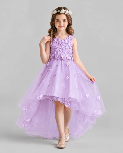 Lilac Ball Gown Flower Girl Dresses Front