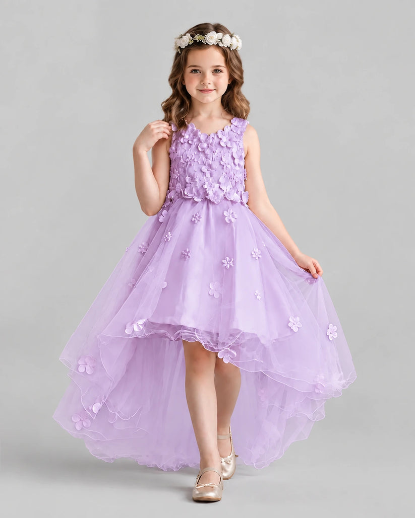 Lilac Ball Gown Flower Girl Dresses Front