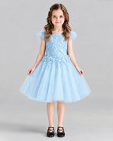 Baby Blue Ball Gown Girls Formal Dresses Front