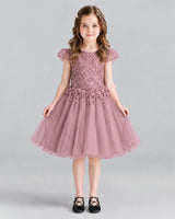 Dusty Rose Ball Gown Girls Formal Dresses Front