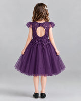 Grape Ball Gown Girls Formal Dresses Back