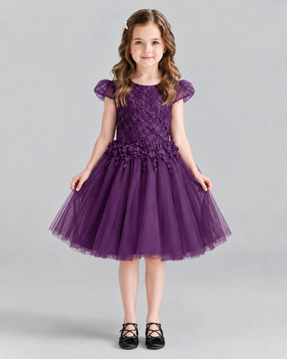 Grape Ball Gown Girls Formal Dresses Front