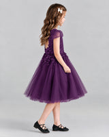 Grape Ball Gown Girls Formal Dresses Side