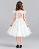 Ivory Ball Gown Girls Formal Dresses Back