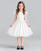 Ivory Ball Gown Girls Formal Dresses Front