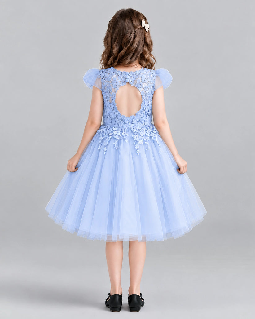 Lavender Ball Gown Girls Formal Dresses Back