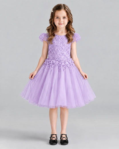 Lilac Ball Gown Girls Formal Dresses Front