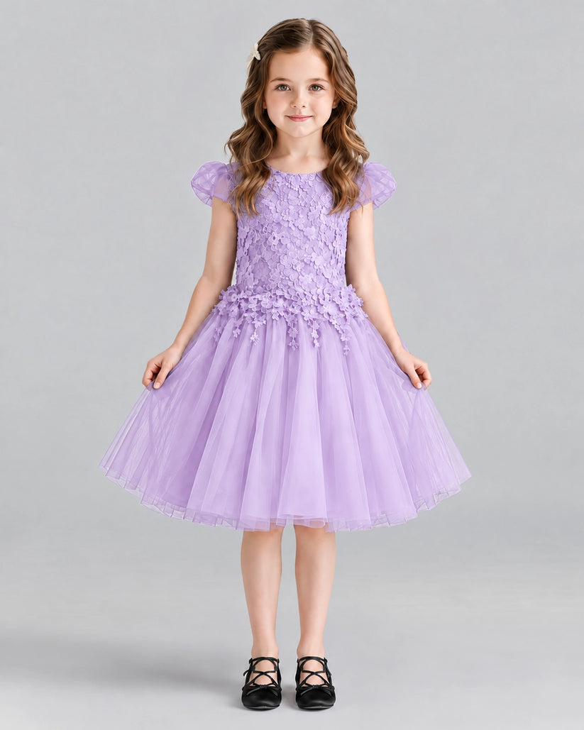 Lilac Ball Gown Girls Formal Dresses Front