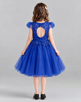 Royal Blue Ball Gown Girls Formal Dresses Back