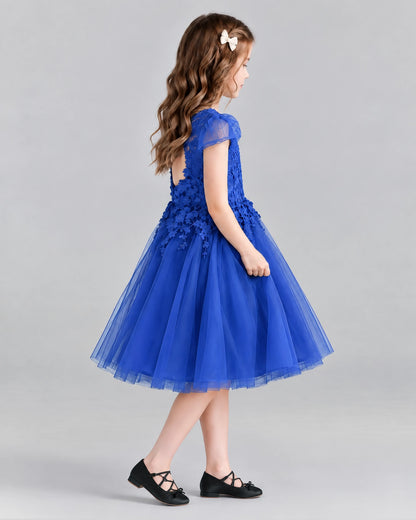 Royal Blue Ball Gown Girls Formal Dresses Side