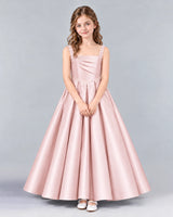 Blush Pink Ball Gown Girls Formal Dress Front