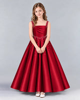 Burgundy Ball Gown Girls Formal Dress Front