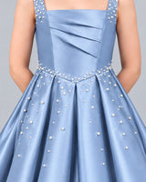 Dusty Blue Ball Gown Girls Formal Dress Detail [Shared]