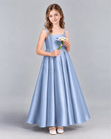 Dusty Blue Ball Gown Girls Formal Dress Side [Shared]