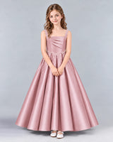 Dusty Rose Ball Gown Girls Formal Dress Front