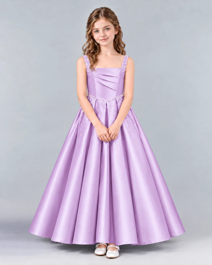 Lilac Ball Gown Girls Formal Dress Front