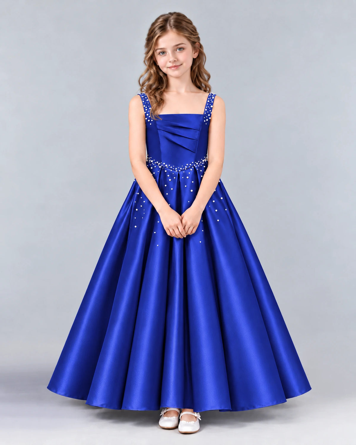 Royal Blue Ball Gown Girls Formal Dress Front