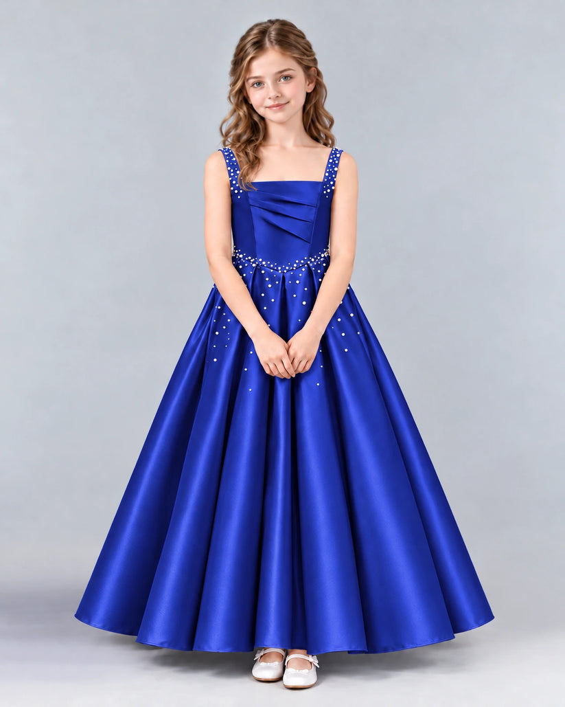 Royal Blue Ball Gown Girls Formal Dress Front
