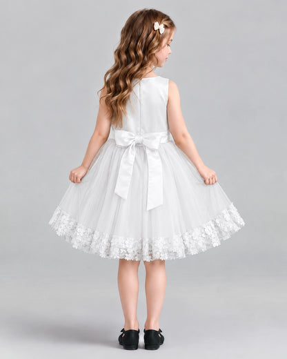 Ivory A-line Girls Formal Dresses Back