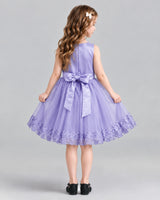 Lavender A-line Girls Formal Dresses Back