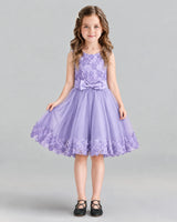 Lavender A-line Girls Formal Dresses Front