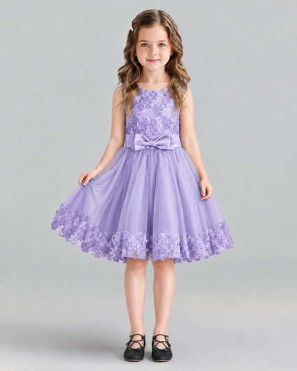 Lavender A-line Girls Formal Dresses Front