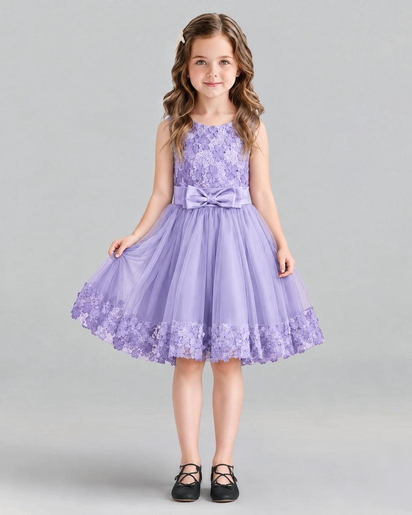 Lavender A-line Girls Formal Dresses Front