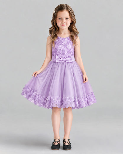Lilac A-line Girls Formal Dresses Front