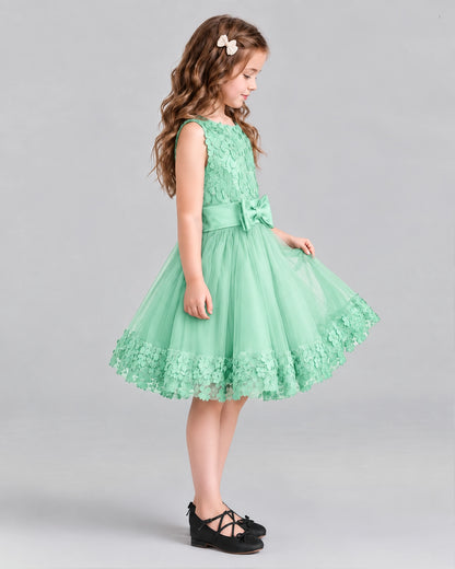 Mint Green A-line Girls Formal Dresses Side