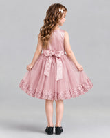 Pink A-line Girls Formal Dresses Back
